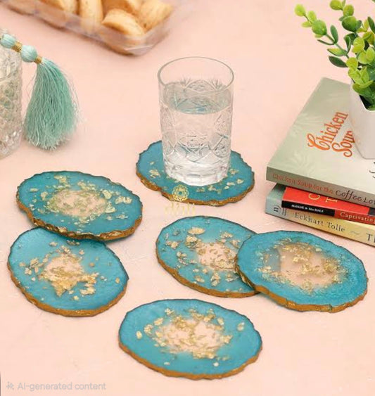 Premium Geode Resin Tea Mats | Resin Customizable Tea mat 3.7 inches