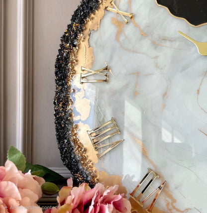Resin Customizable Luxury Clock | Luxury Statement Wall Timepieces