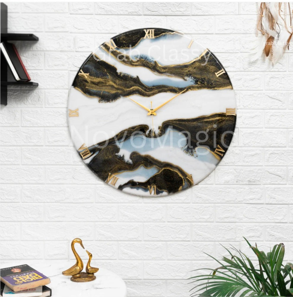 Resin Customizable Luxury Clock | Luxury Statement Wall Timepieces