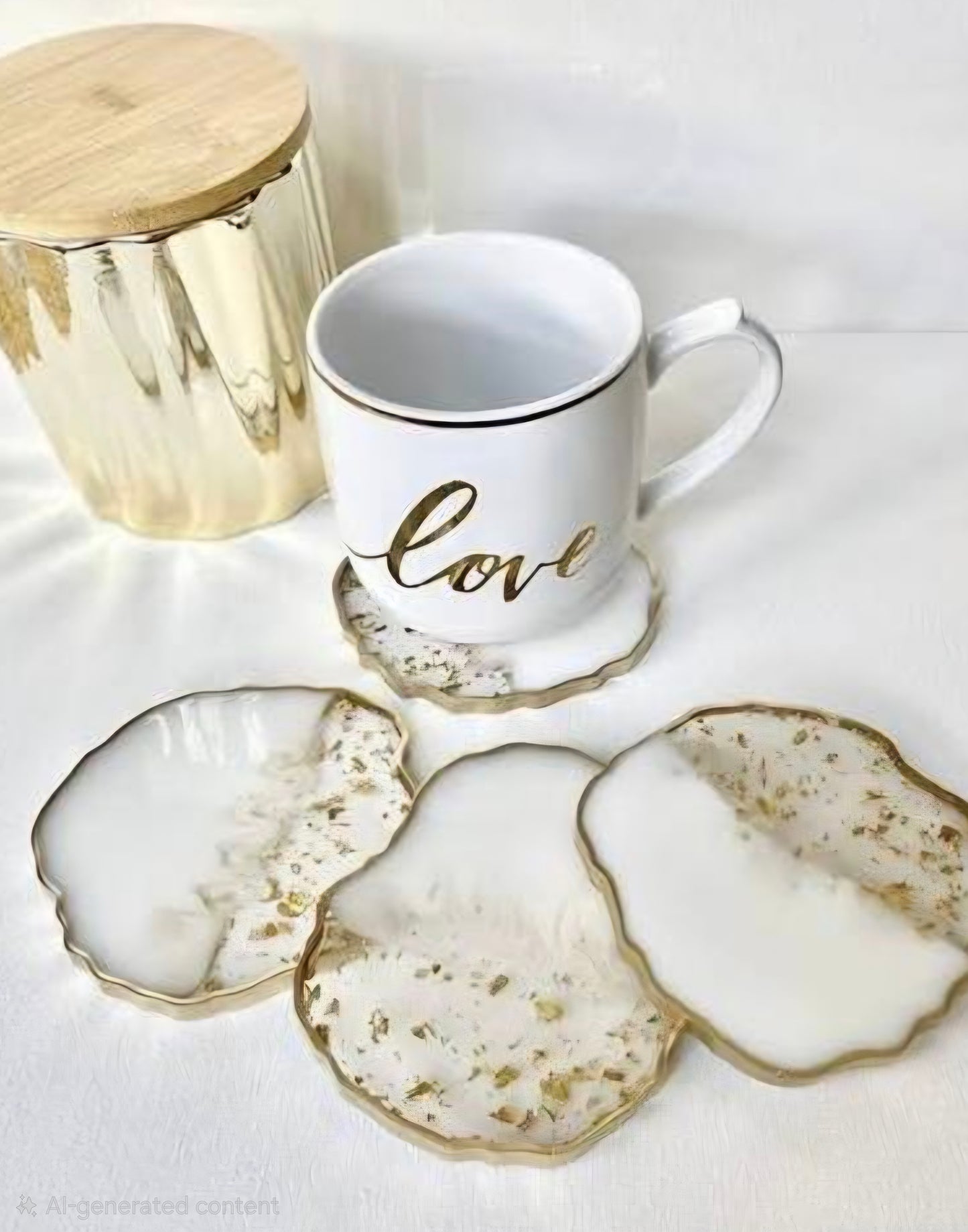 Premium Geode Resin Tea Mats | Resin Customizable Tea mat 3.7 inches