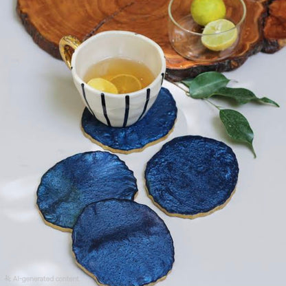 Premium Geode Resin Tea Mats | Resin Customizable Tea mat 3.7 inches