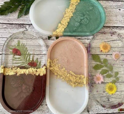 Premium Handcrafted Minimalist Oval Trinket Tray | Luxury Hand made Small Tray | Aesthetic Table Organizer