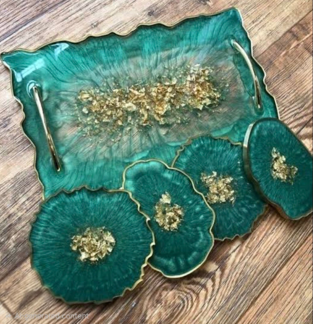 Premium Geode Resin Vanity Tray | Customizable Luxury Tray (11.5×7)"