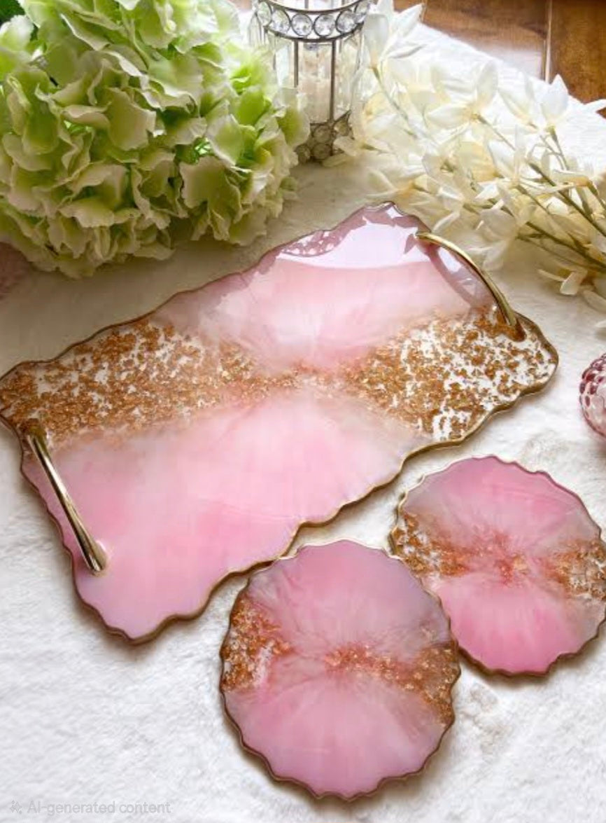 Premium Geode Resin Vanity Tray | Customizable Luxury Tray (11.5×7)"